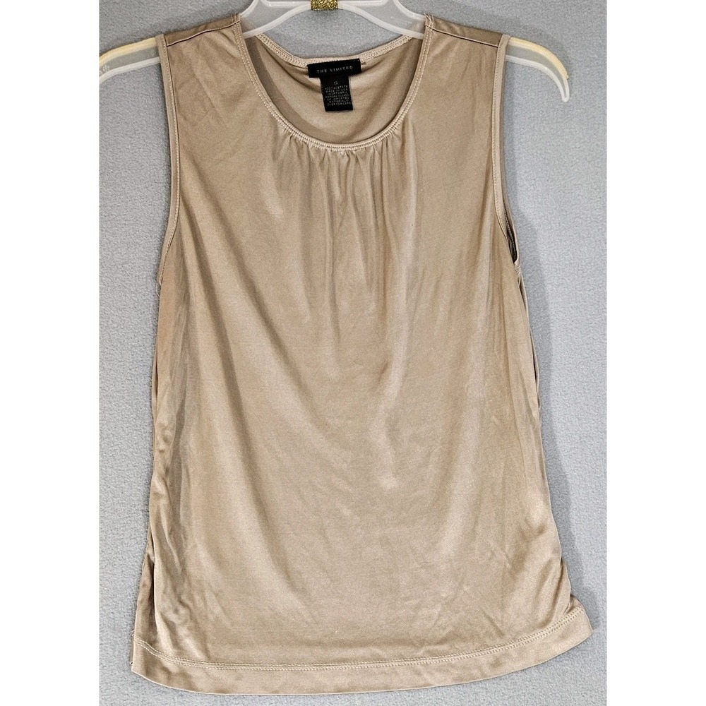 Limited Womens Blouse Champagne SM Sleeveless Minimalist Y2k Office
